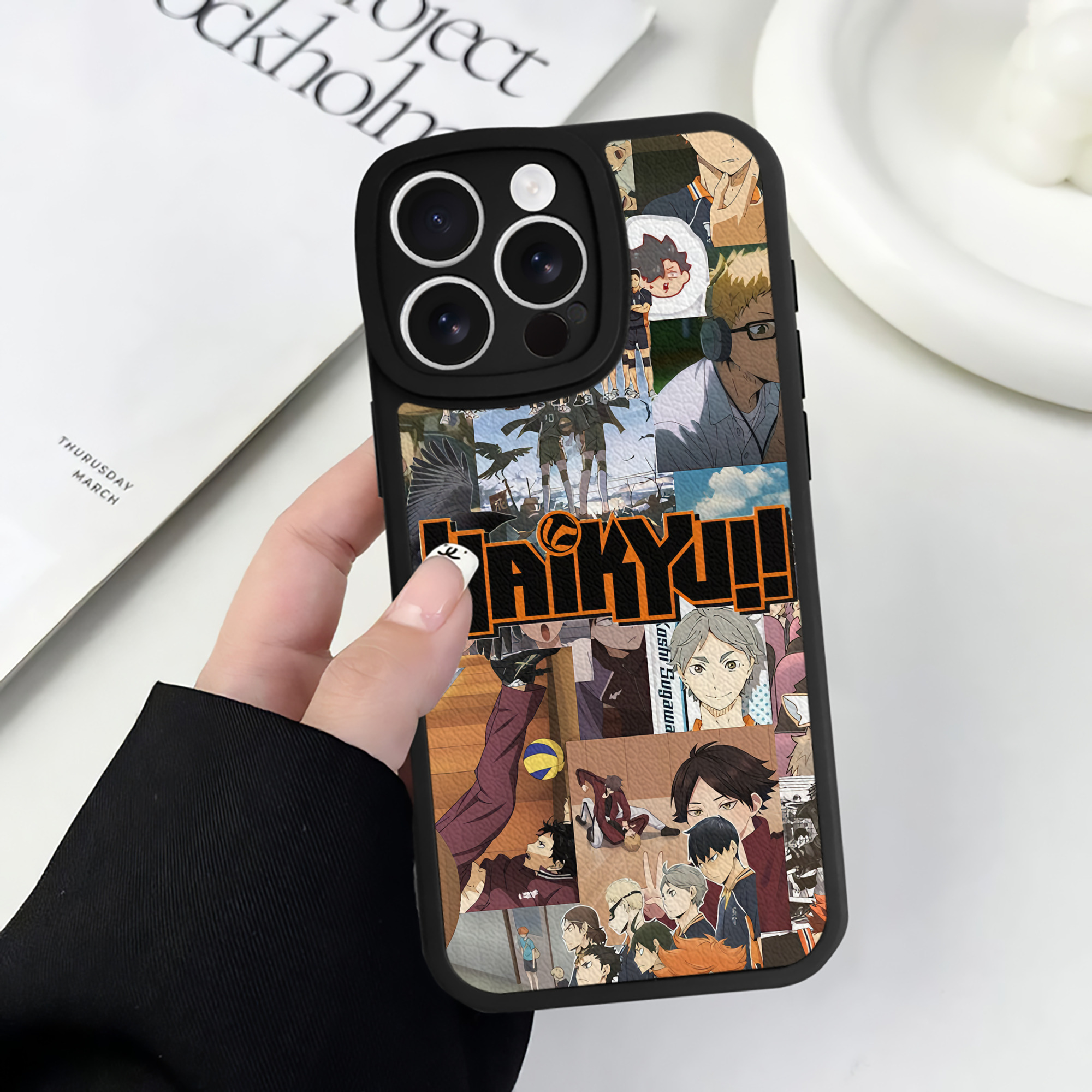 （画像用） ハイキュー!! Haikyu!! 【iPhone 16シリーズ対応】シリコンスマホケース（レザー調） 材質：シリコン